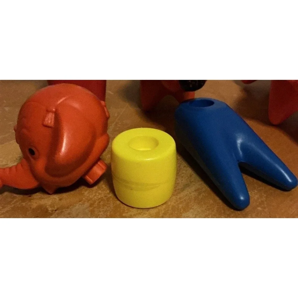 Vintage Tupperware Toy ZOO-IT-YOURSELF Animal Set TupperToy Giraffe Elephant Dog